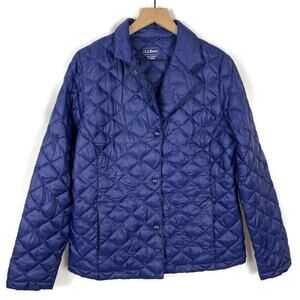 LL Bean Women's Synthetic-Fill Quilted Riding Jacket Purple Size Medium Chore